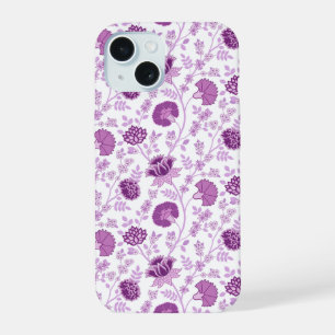 Jacobobohnenfloral Repeat Pattern Pinks auf Weiß iPhone 15 Hülle