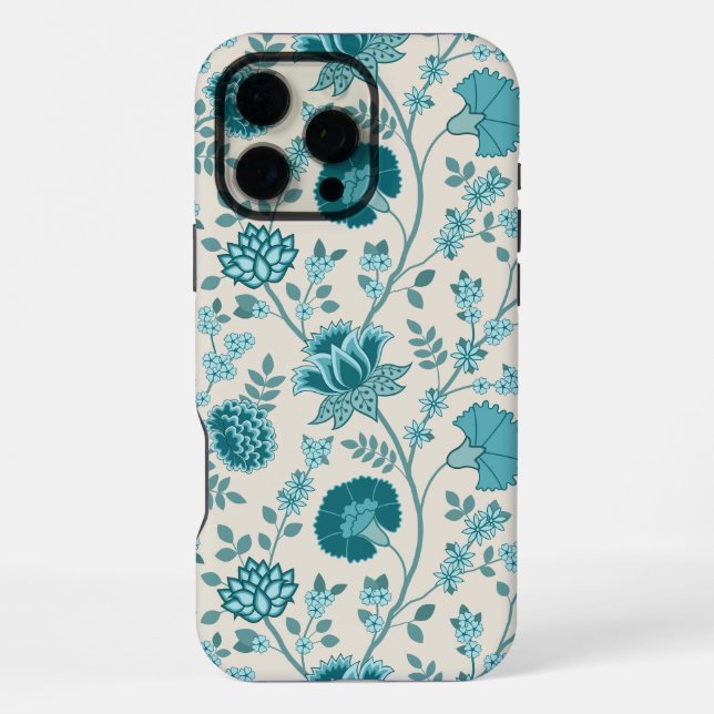 Jacobohne Blumenmuster Tees auf Creme iPhone 16 Pro Max Hülle (Rückseite)