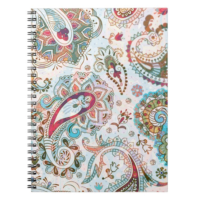 Jacobohne Ethnic Floral Pattern Notizblock (Vorderseite)