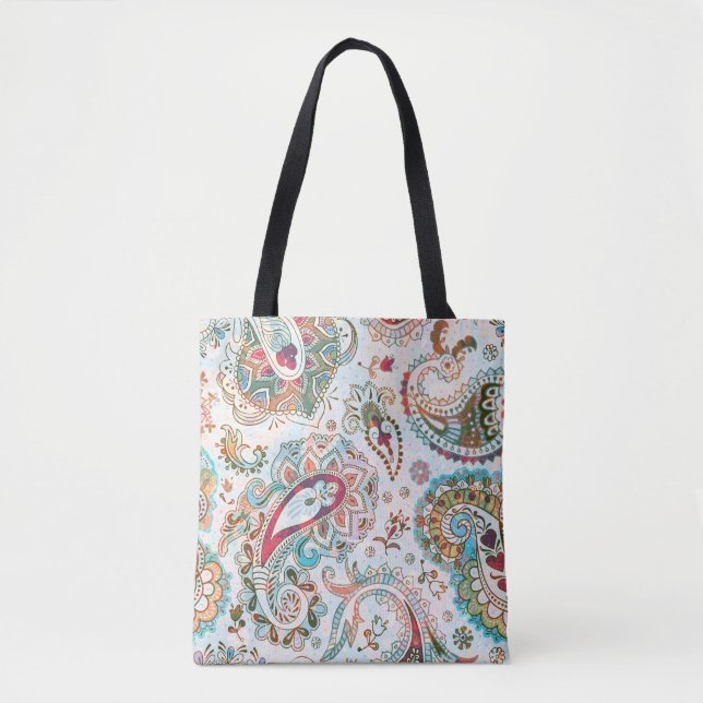 Jacobohne Ethnic Floral Pattern Tasche (Vorderseite)