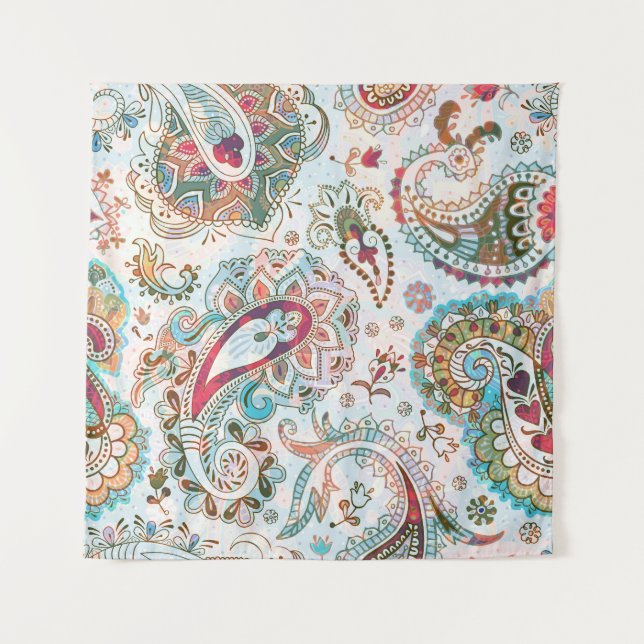 Jacobohne Ethnic Floral Pattern Wandteppich (Vorderseite)