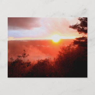 Jacobs Hill Sunset Fog Royalston MA Postkarte
