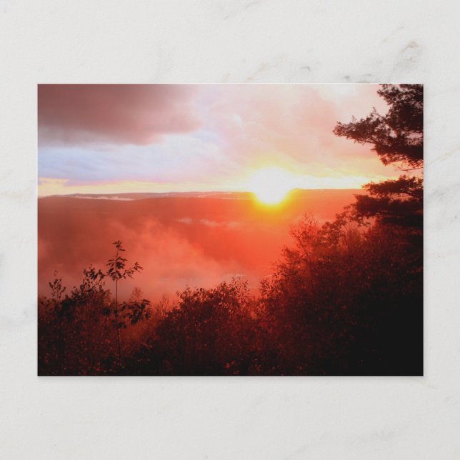 Jacobs Hill Sunset Fog Royalston MA Postkarte (Vorderseite)