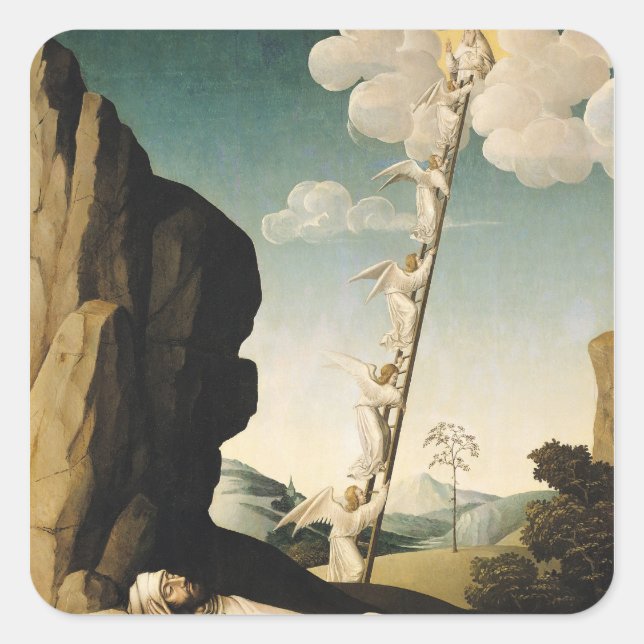 Jacob's Ladder, c.1490 Quadratischer Aufkleber (Vorderseite)