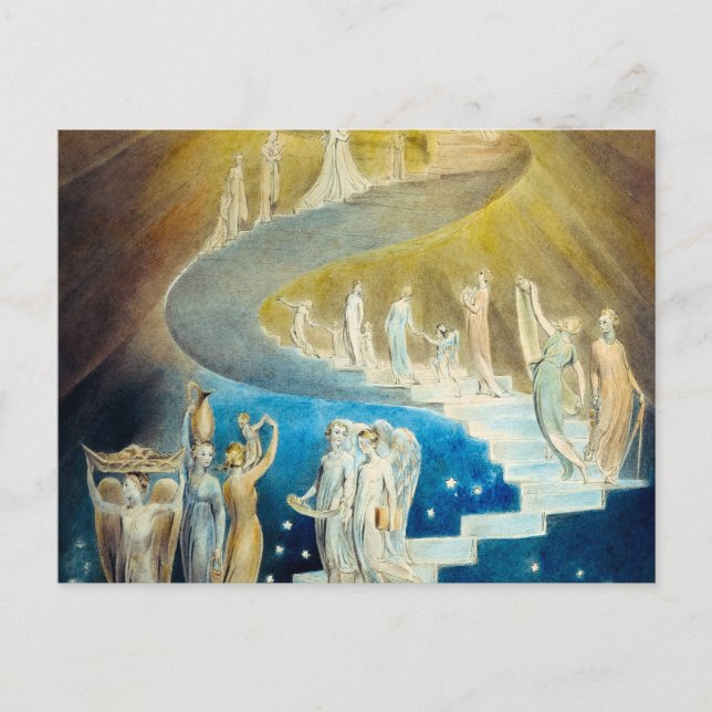 Jacob's Ladder von William Blake Postkarte (Vorderseite)