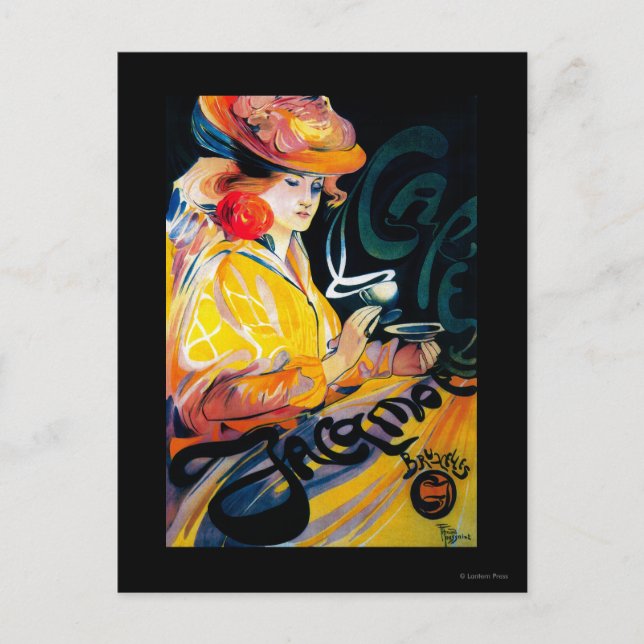 Jacqmotte Caf � Vintag Poster Europe Postkarte (Vorderseite)