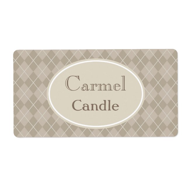 Jacquard beige Étiquettes personnalisés (Devant)