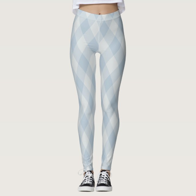 Jacquard Bleu Bébé Motif Leggings - Cosy & Chic (Devant)