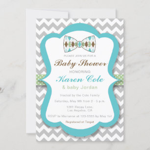 Jacquard Bow Cravate garçon Baby shower Invitation