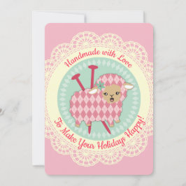 Jacquard brebis tricot aiguilles de  carte de Noël