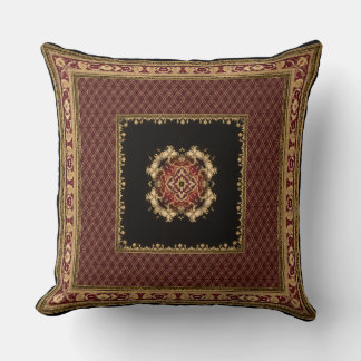 Jacquard Coussin noir et rouge