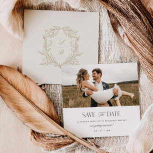 Jacquard-Crest-Save-the-Date-Hochzeitsfoto-Karte Save The Date