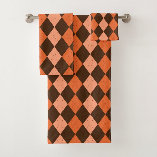 Jacquard d'automne rétro orange et Brown (En situation)
