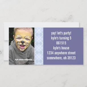 Jacquard de framboise Birthdy Photo Invitation