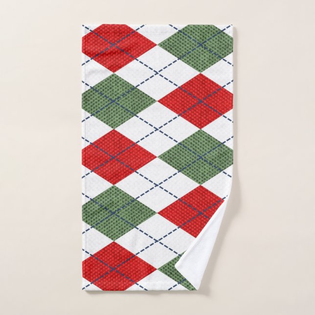 Jacquard de Noël aux couleurs des vacances (Serviette à main)