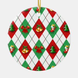 Jacquard de Noël Ornement décoré