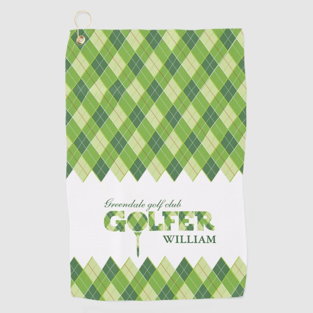 Jacquard doré vert plaid serviette personnalisée (Devant)