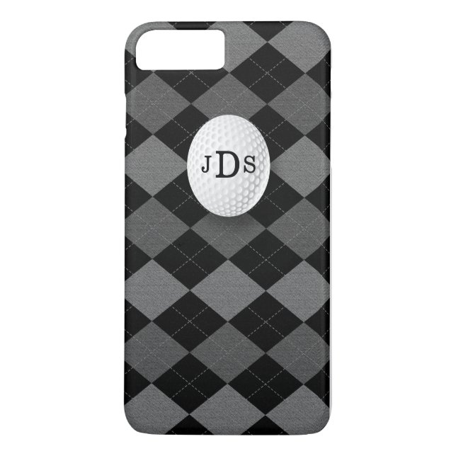 Jacquard gris Monogramme, Golf Ball iPhone 7 Coque (Dos)