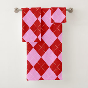 Jacquard preppy Tartan Diamond Plaid Rouge rose