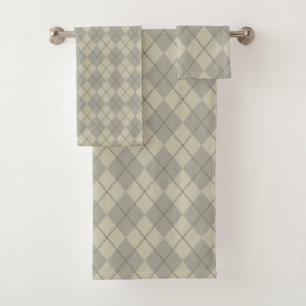 Jacquard Retro Gris Serviettes Set Cadeau