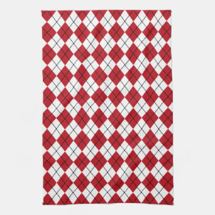 Jacquard rouge rétro serviette de cuisine cadeau