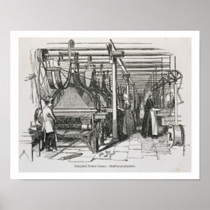 Jacquardwebstuhl-Power-Webstühle (Stich) Poster