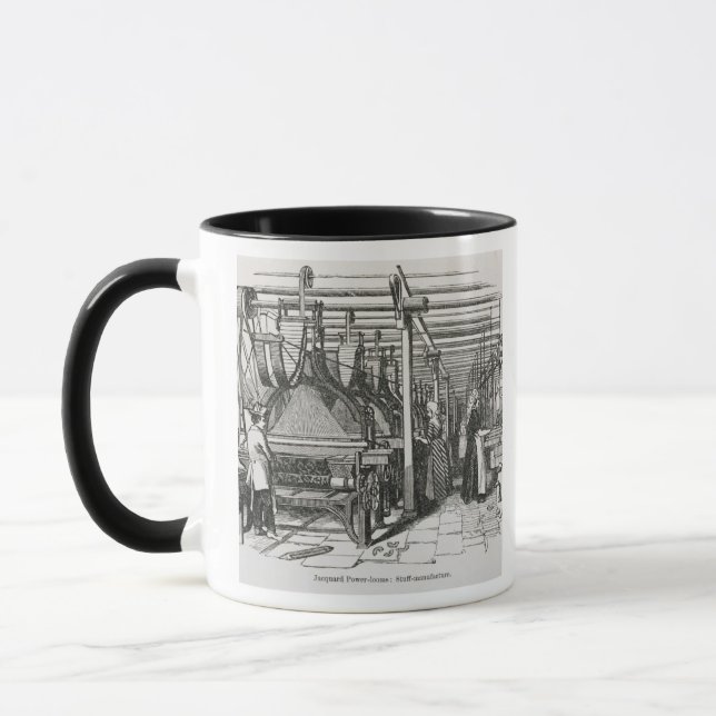 Jacquardwebstuhl-Power-Webstühle (Stich) Tasse (Links)