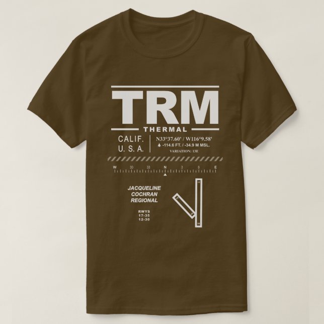 Jacqueline Cochran Regional Airport TRM T - Shirt (Design vorne)