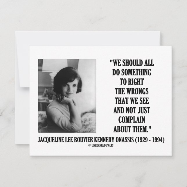 Jacqueline Kennedy Right the Frongs-Zitat (Vorderseite)