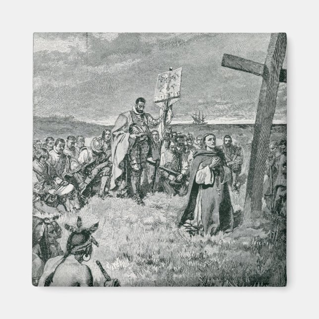 Jacques Cartier Einrichtung eines Kreuzes in Gaspe Magnet (Vorne)