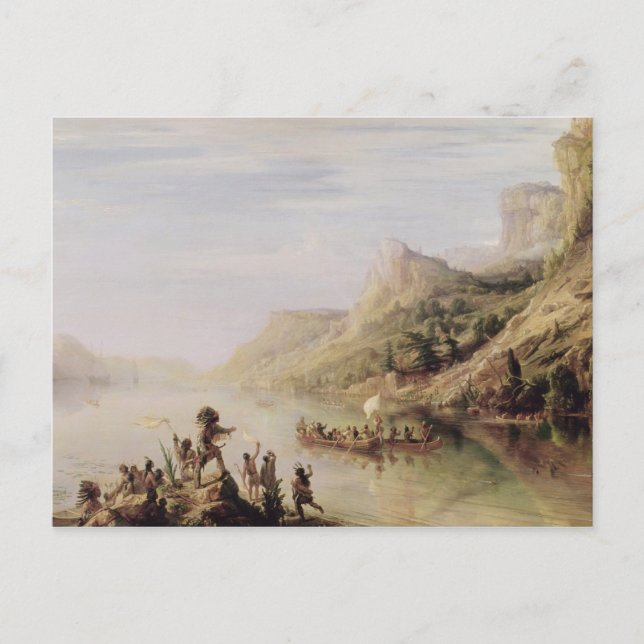 Jacques Cartier Entdecken des hl. Lawrence Postkarte (Vorderseite)