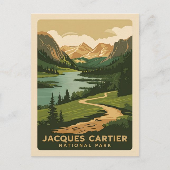 Jacques-Cartier-Nationalpark, Retro-Stil Postkarte (Vorderseite)