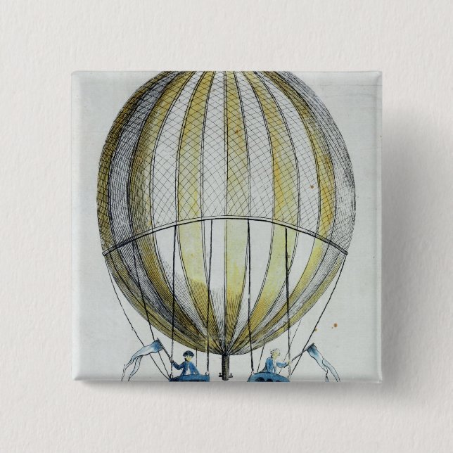 Jacques Charles und Ballon Nicholas Roberts Button (Vorderseite)