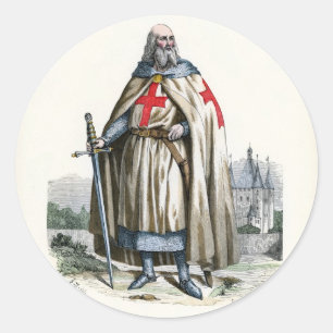 Jacques de Molay - Ritter Templar Runder Aufkleber