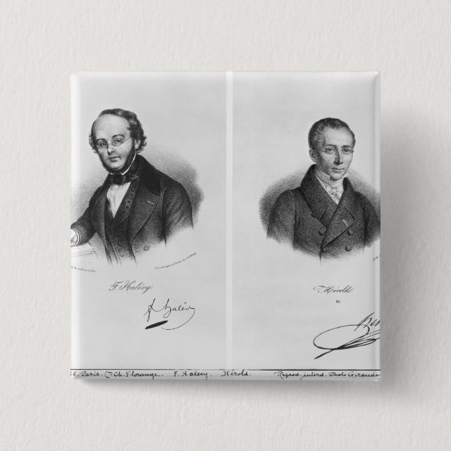 Jacques Fromental Halevy und Ferdinand Herold Button (Vorderseite)