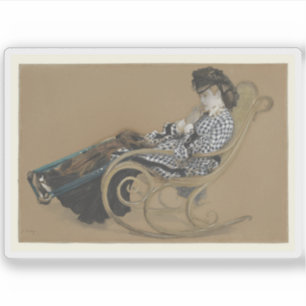 Jacques J. Tissot - Junge Frau im Rocksaal Aufkleber