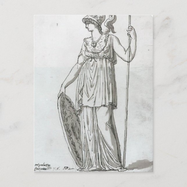Jacques-Louis David: Minerva Postkarte (Vorderseite)