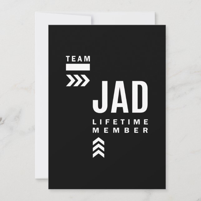 Jad Personalisiert Name Birthday Gift Einladung (Vorderseite)