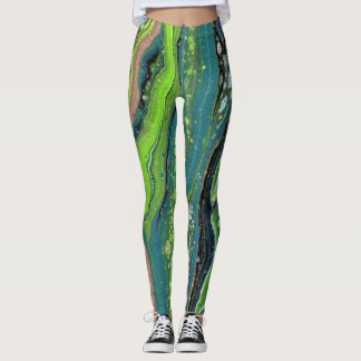 Jada 3 Crazy Green Leggings Abstraits