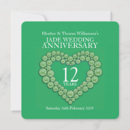 Jade 12. Hochzeitstag Herzeinladungen Einladung