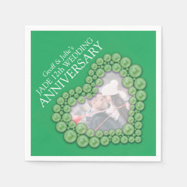 Jade 12. Wedding Anniversary Herz Foto Servietten