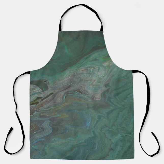 Jade 2 Deep Green Abstract Schürze (Vorderseite)
