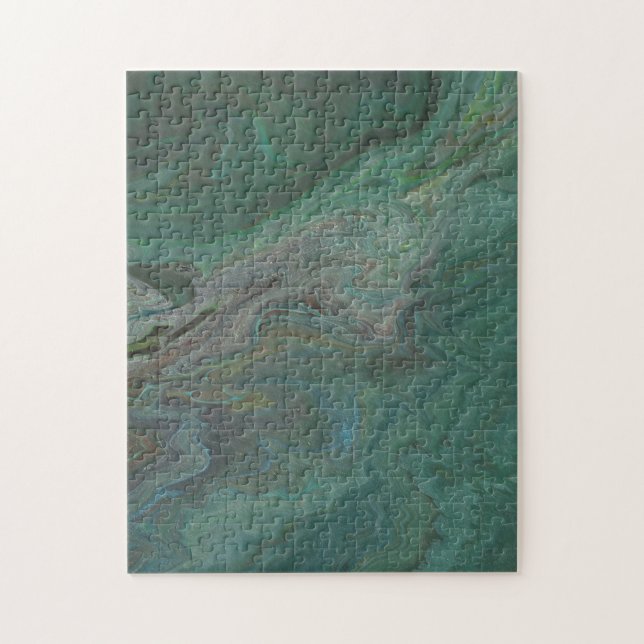 Jade 2 Tiefgrün Abstrakt (Vertikal)