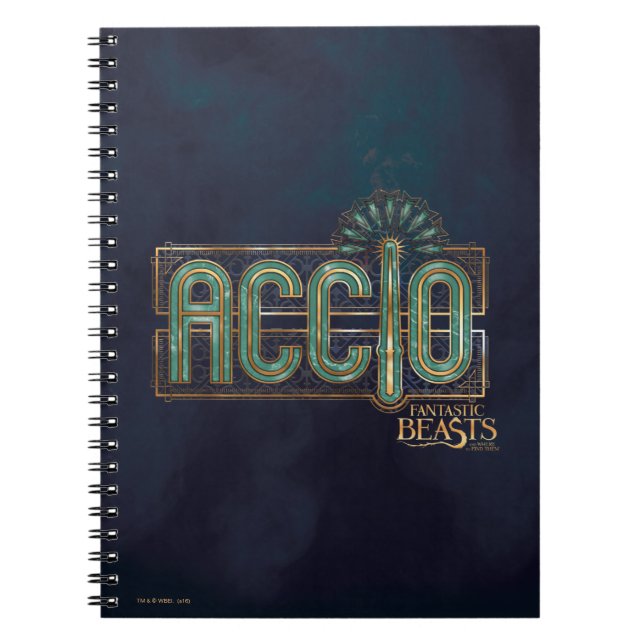 Jade Art Deco ACCIO™ Spell Graphic Notizblock (Vorderseite)