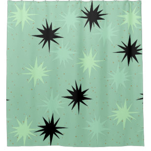 Jade atomique et Mint Starbursts Douche rideau
