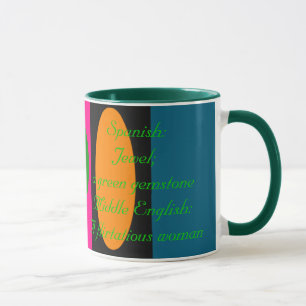 Jade-Bedeutungs-und Namen-Ursprungs-Tasse Tasse