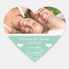 Jade Chalkboard Wedding Save the Date Siegel Herz-Aufkleber