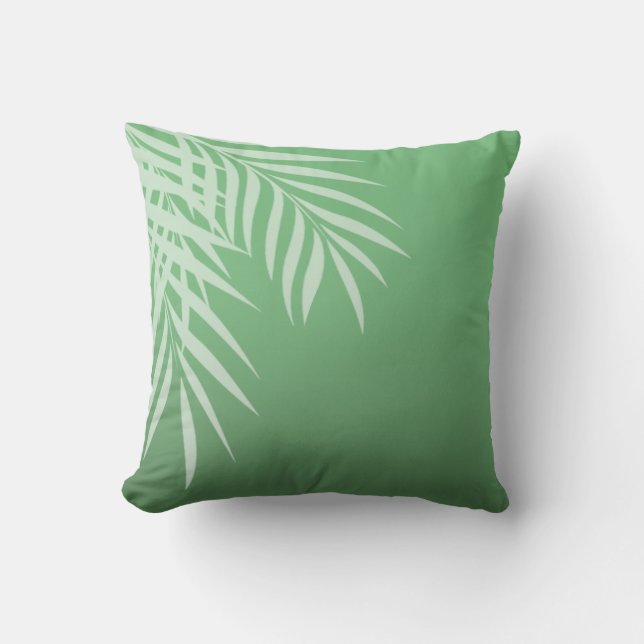 Jade der Strand-Palme-Silhouette | Kissen (Vorderseite)
