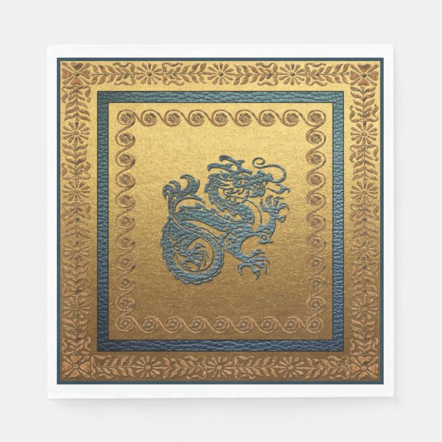 Jade Dragon Luncheon Paper Napkins Serviette (Vorderseite)