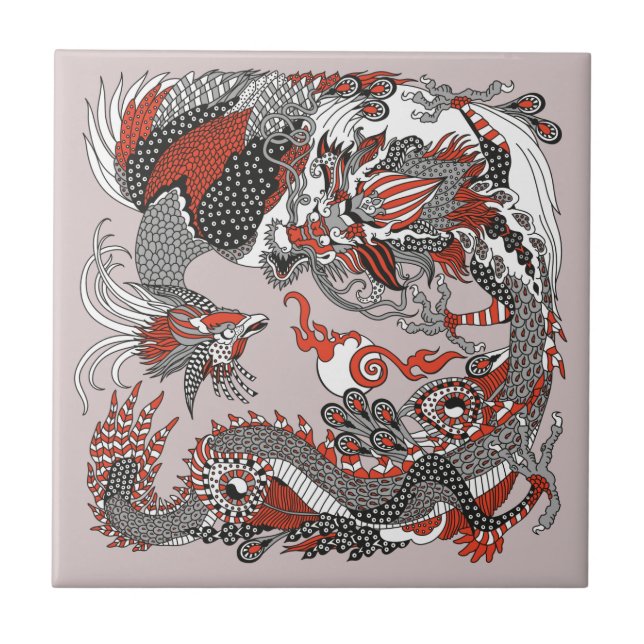 Jade Dragon und Gold Phoenix spielen mit einer Per Fliese (Vorderseite)